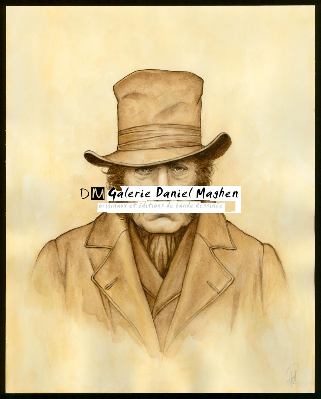 Illustration originale 17 - Vidocq déguisé - Laurent Paturaud - Aquarelle et crayon de couleur sur papier - 3373