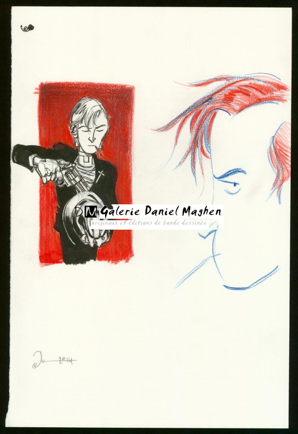 Recherche pour la couverture du tome 13 - Dan - Technique mixte - 6243