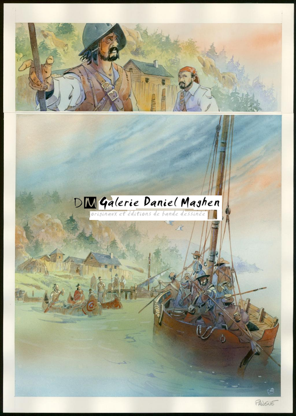 Planche originale n°52 (actuellement prêtée pour une exposition) - Patrick Prugne - Aquarelle sur papier - 5363