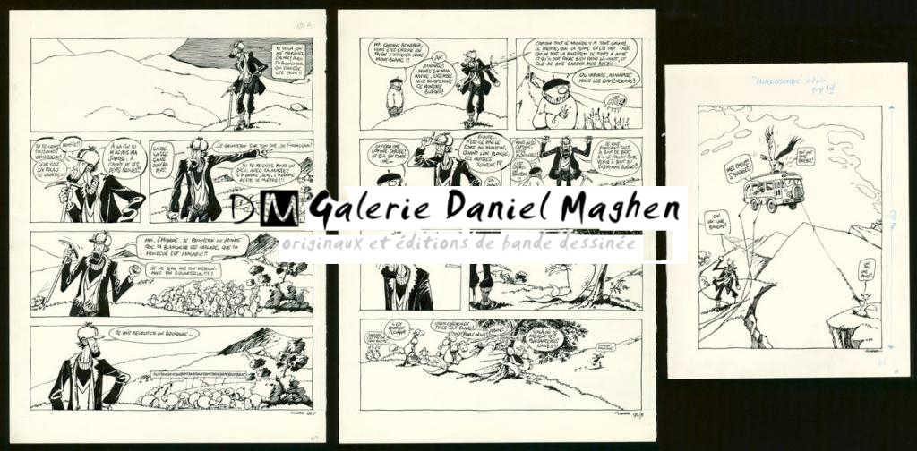 histoire complète du gag 184 en 3 planches originales - F'murr - Encre de Chine sur papier - 3483