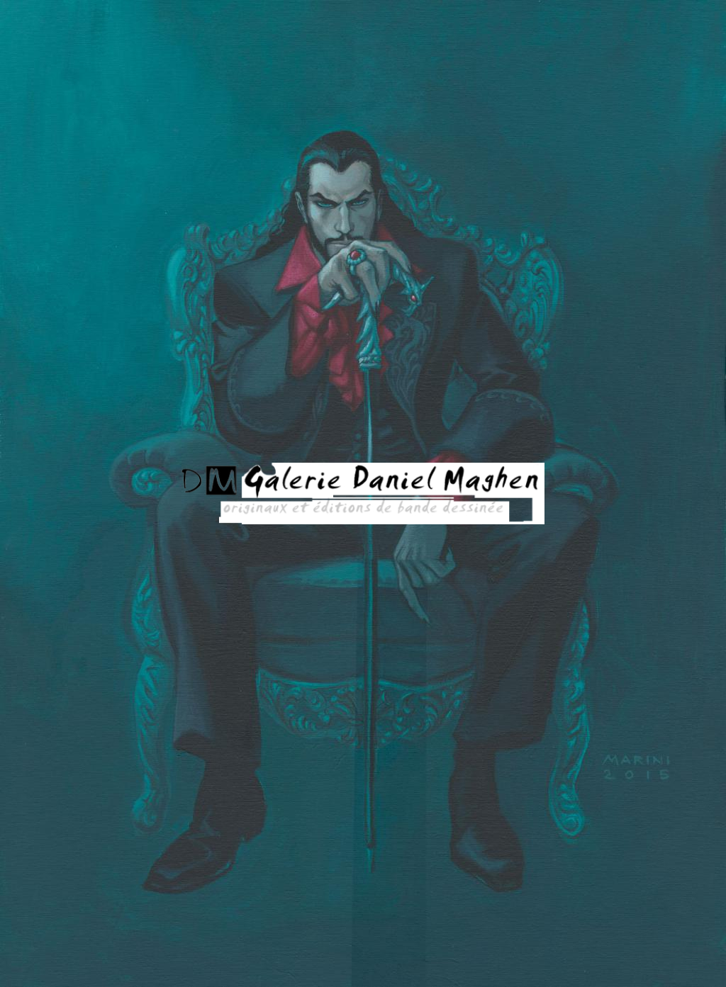 Couverture originale de la réédition, portrait de Drago - Enrico Marini - Acrylique sur toile (marouflé sur carton) - 5761