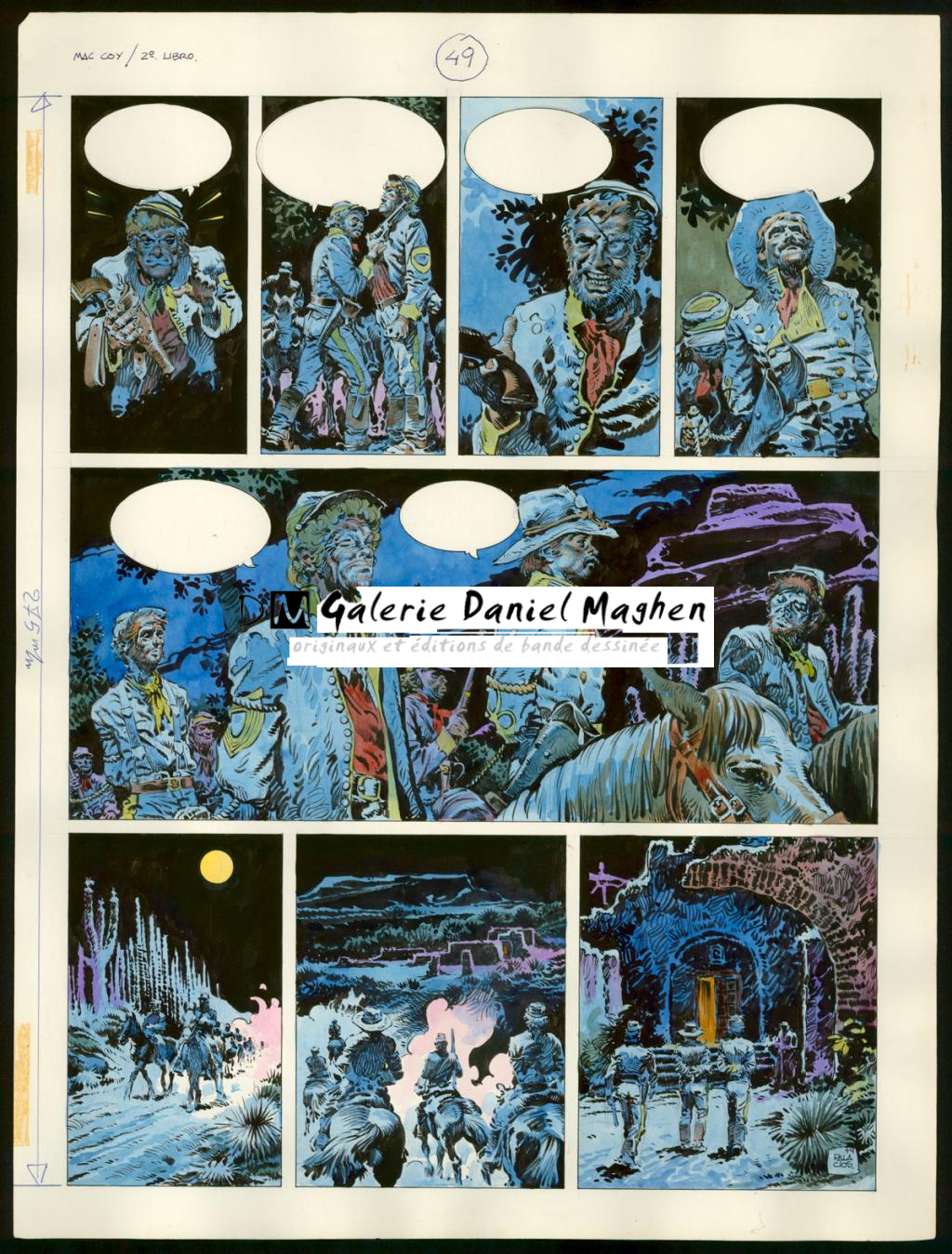 Planche originale n°49 - Antonio Hernandez Palacios - Encre de couleur et encre de Chine sur papier - 6133