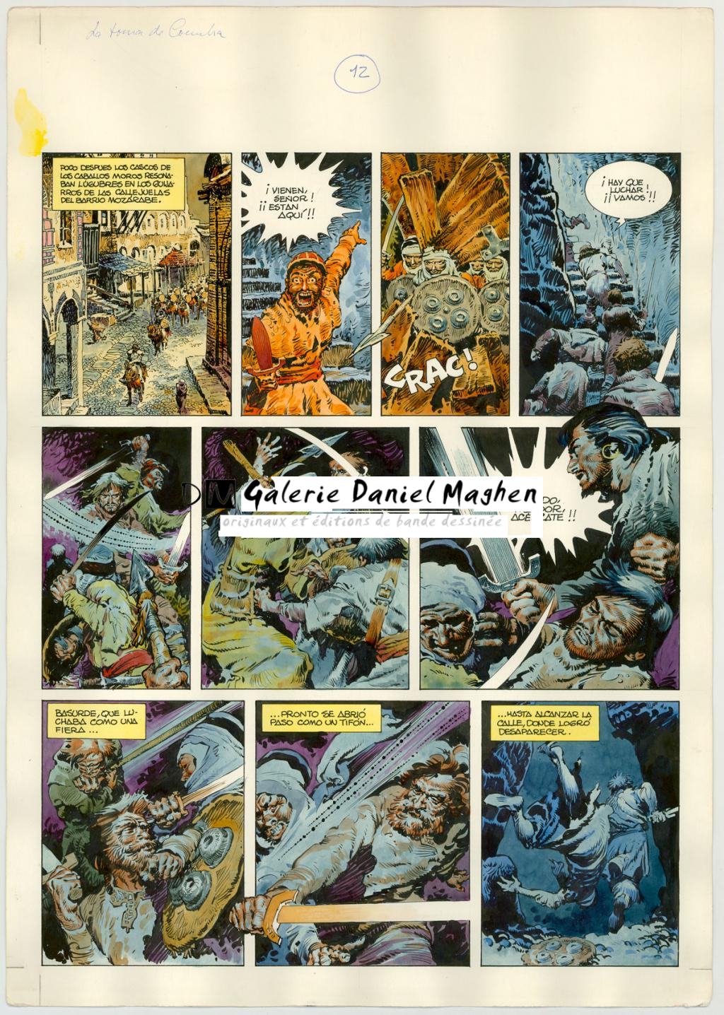 Planche originale n°12 - Antonio Hernandez Palacios - Encre de couleur et encre de Chine sur papier - 5620