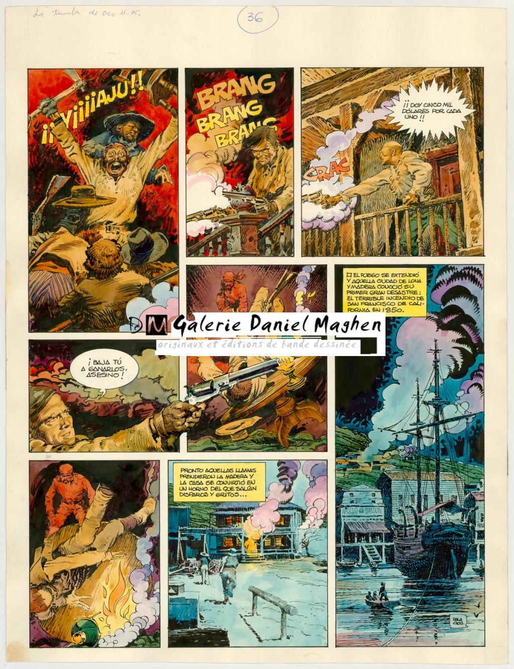 Planche originale n°36 - Antonio Hernandez Palacios - Encre de couleur et encre de Chine sur papier - 4492