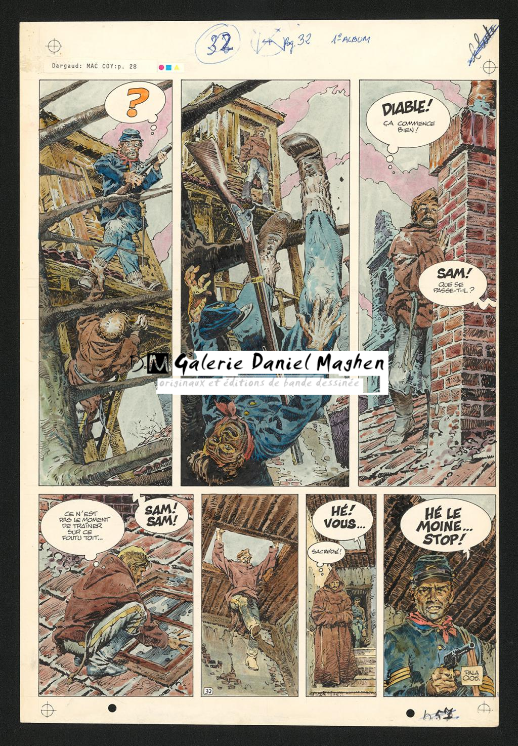 Planche originale n°32 - Antonio Hernandez Palacios - Encre de couleur et encre de Chine sur papier - 4487