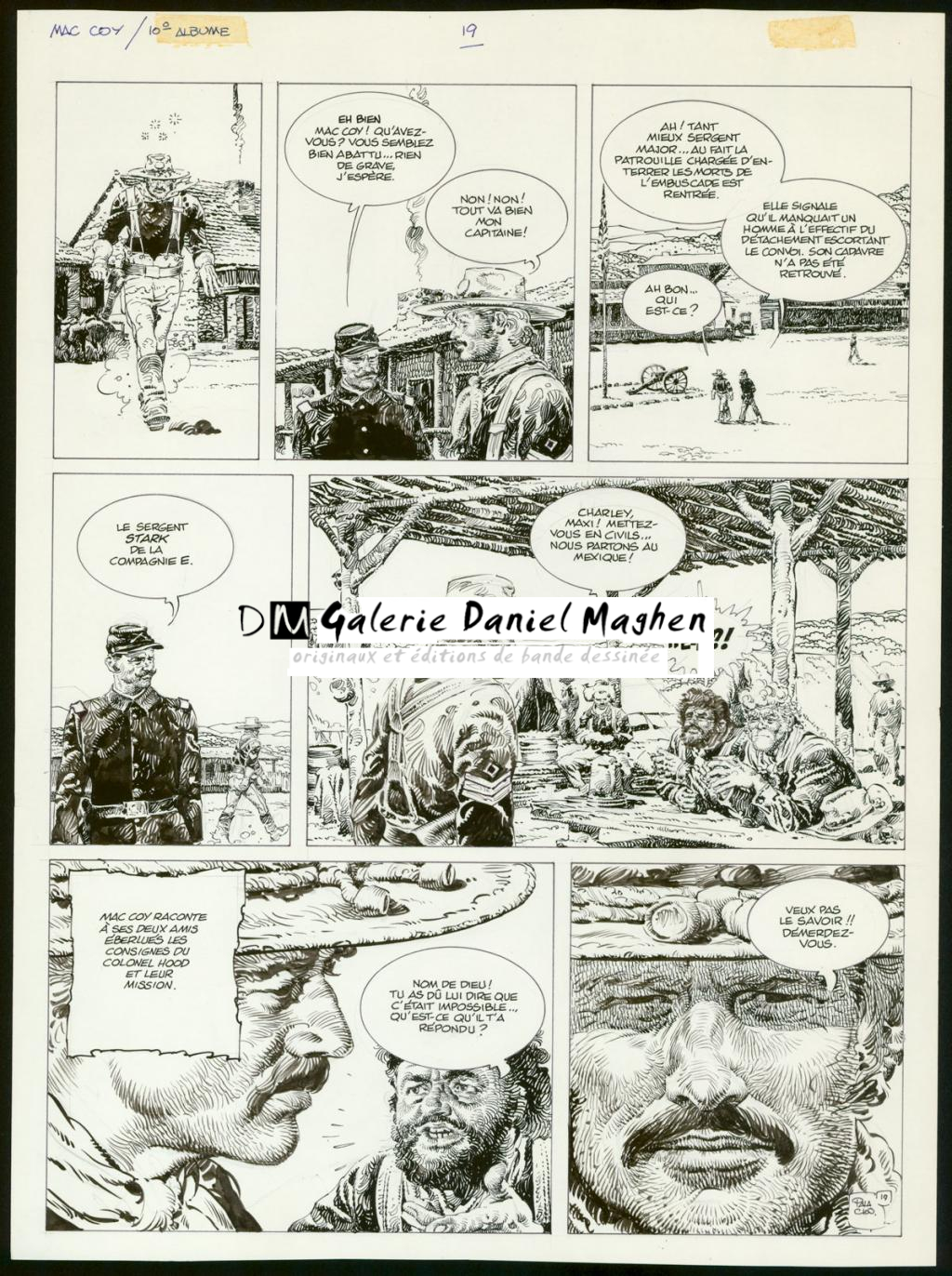 Planche originale n°19 avec son calque de texte - Antonio Hernandez Palacios - Encre de Chine sur papier - 5612