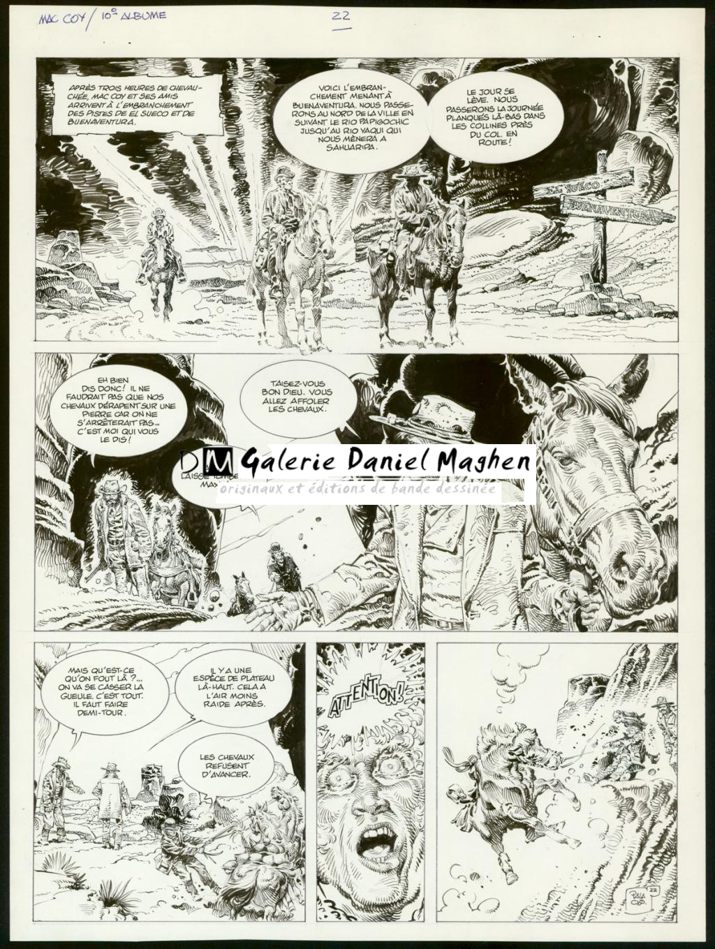 Planche originale n°22 avec son calque de texte - Antonio Hernandez Palacios - Encre de Chine sur papier - 5611