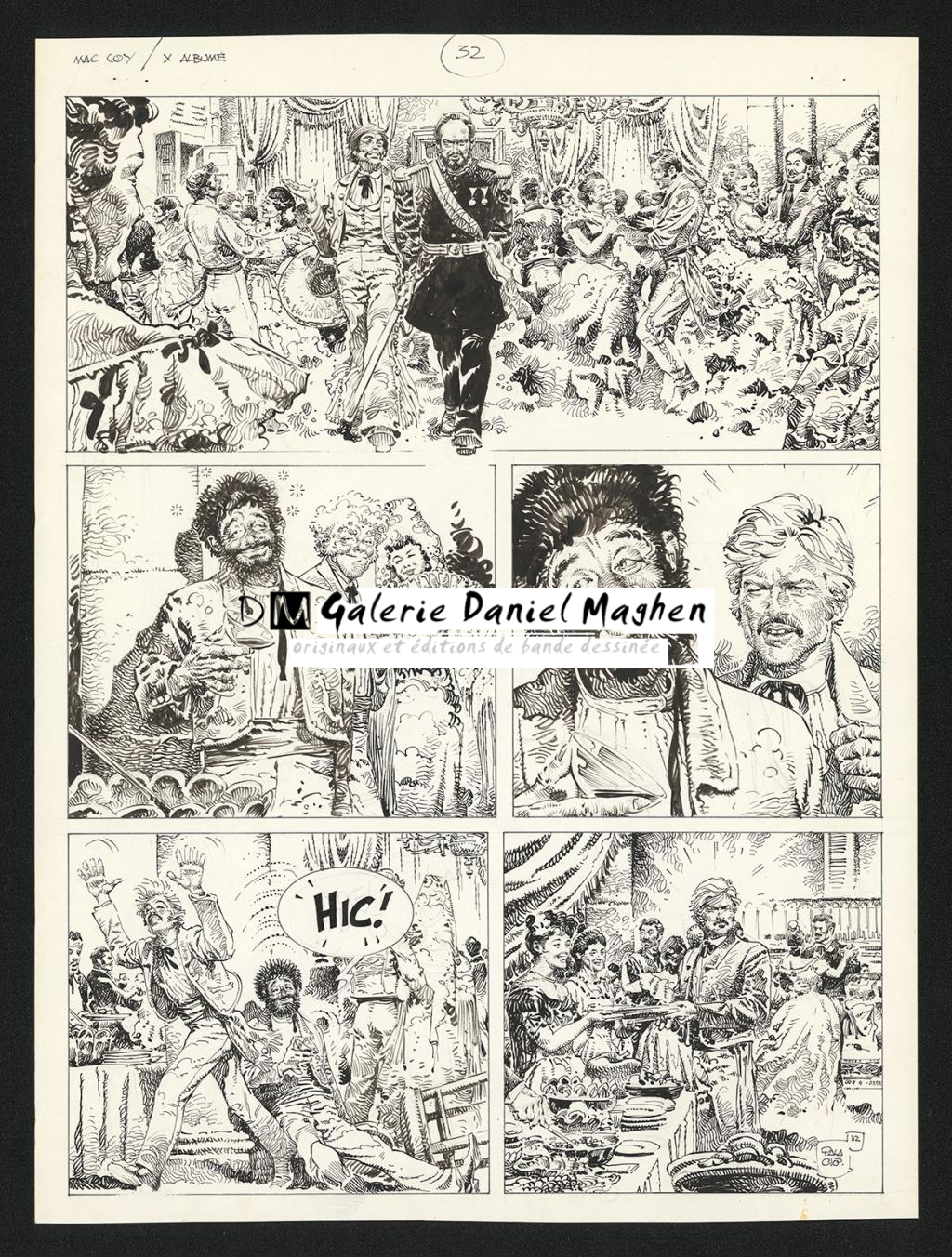 Planche originale n°32, accompagnée de son calque de texte - Antonio Hernandez Palacios - Encre de Chine sur papier - 4479