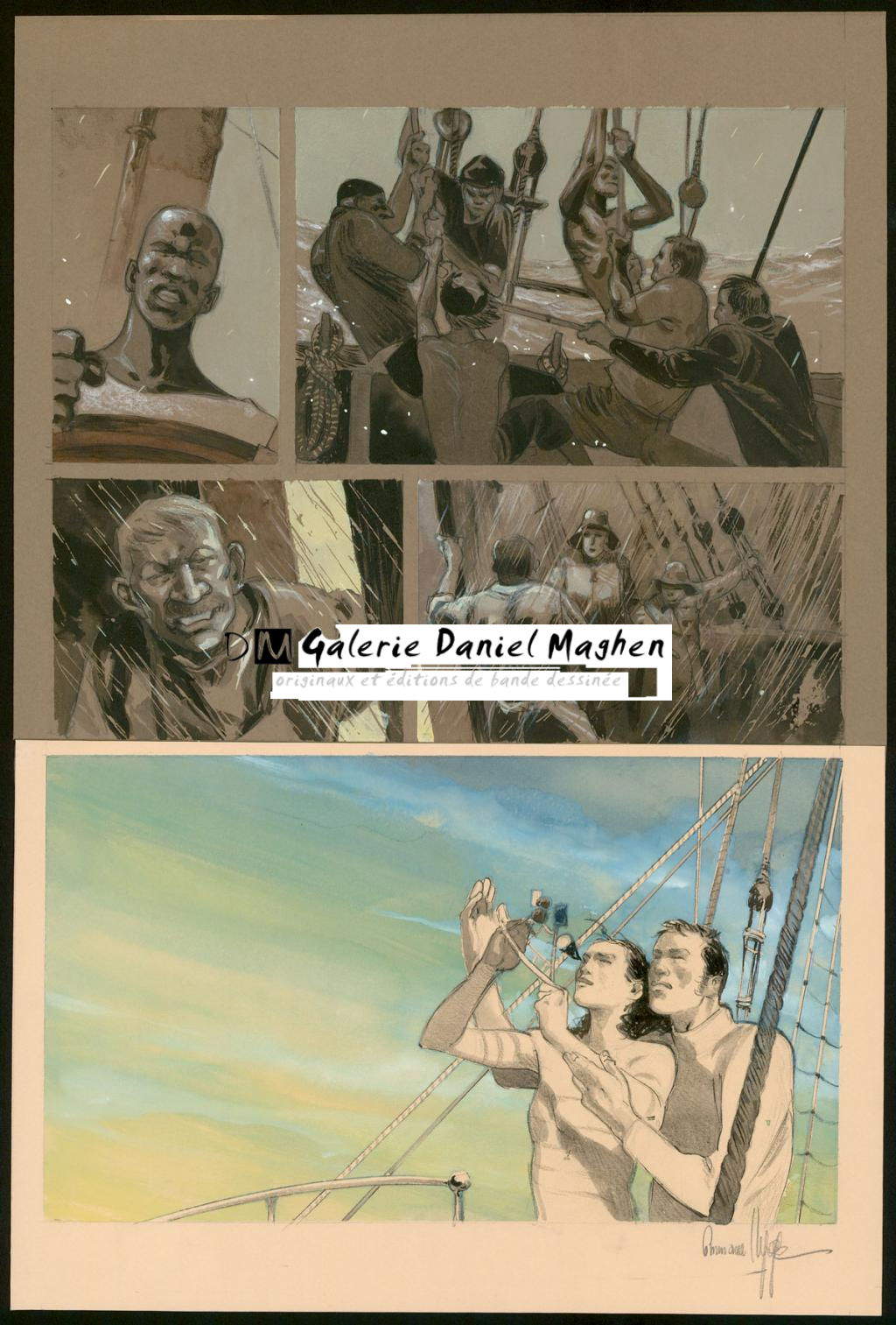 Planche originale, double page - Emmanuel Lepage - Aquarelle et encre de Chine sur papier - 3420