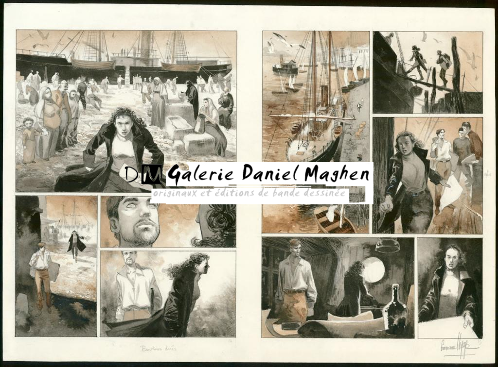 Planche originale, double page inédites - Emmanuel Lepage - Aquarelle et encre de Chine sur papier - 3426