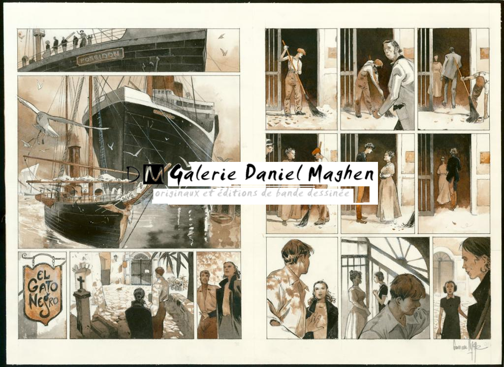 Planche originale, double page - Emmanuel Lepage - Aquarelle et encre de Chine sur papier - 3425