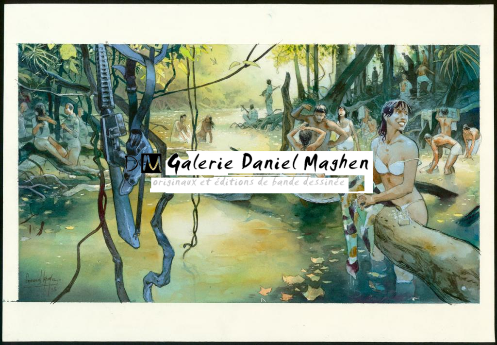 Illustration originale - Emmanuel Lepage - Encre de Chine et encre de couleur sur papier - 4769