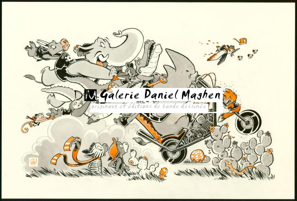 Illustration originale - Julie M - Encres de couleur sur papier - 5515