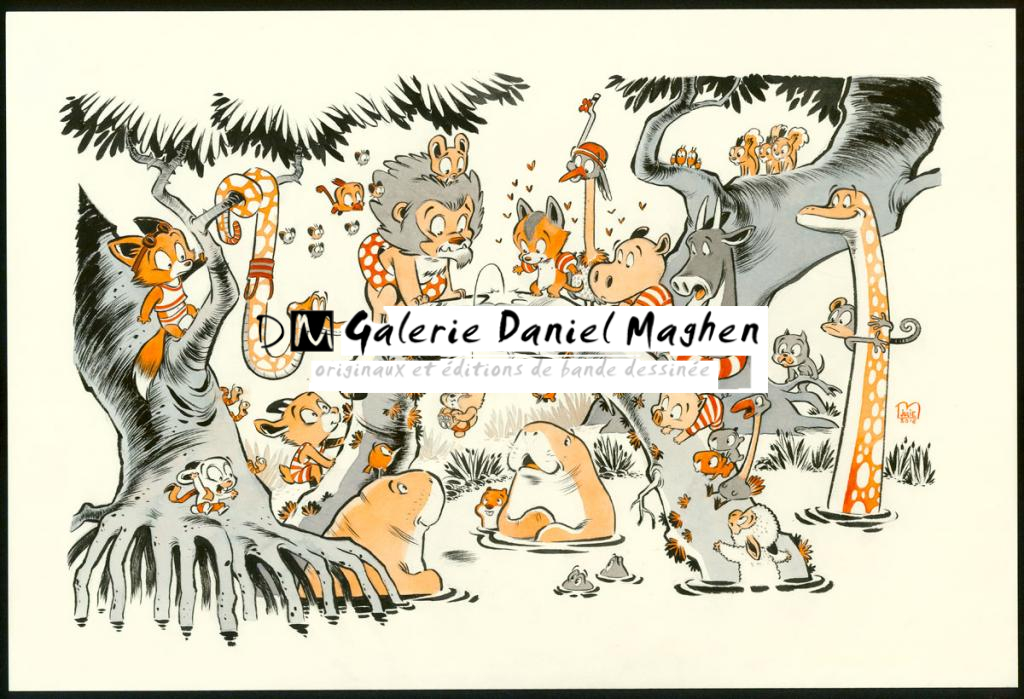 Illustration originale - Julie M - Encres de couleur sur papier - 3427