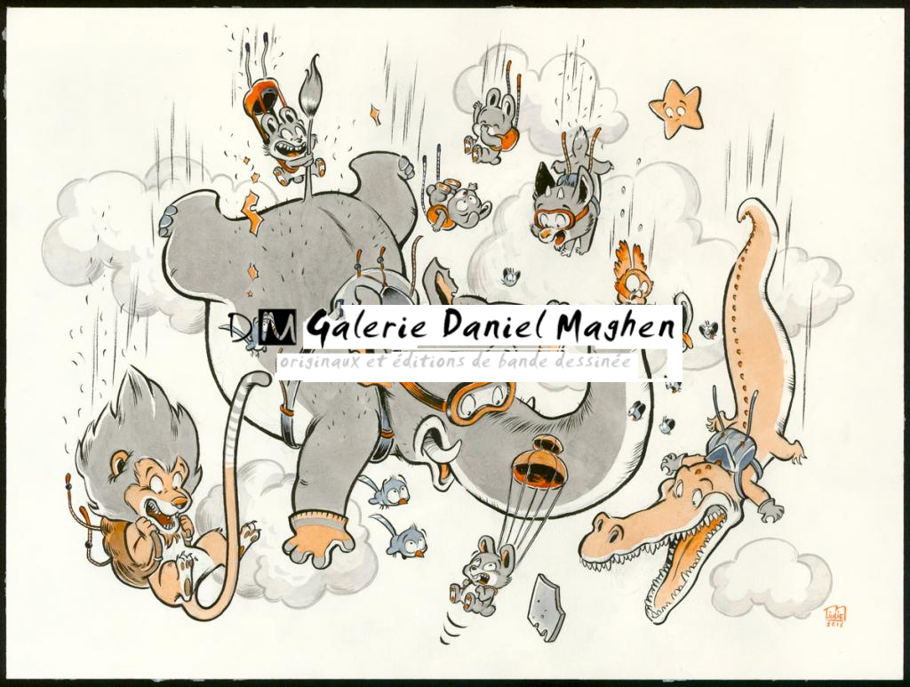 Illustration originale - Julie M - Encres de couleur sur papier - 3430