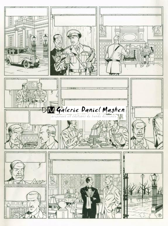 Planche 9 inédite réalisée en 2004
Sterne était un dessinateur de grand talent
Un trait mi réaliste mi humoristique, de la grande aventure, de l'humour
Il ressemblait à  "Adler", son héros pilote d'hydravion
Il est décédé prématurément en 2006 après avoir - René Sterne - Encre de Chine sur papier - 3464