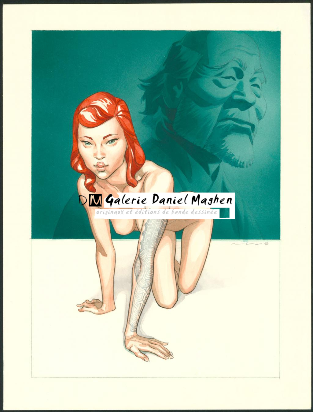 Illustration originale - Marcial Toledano - Encre de Chine et encre de couleur sur papier - 3668