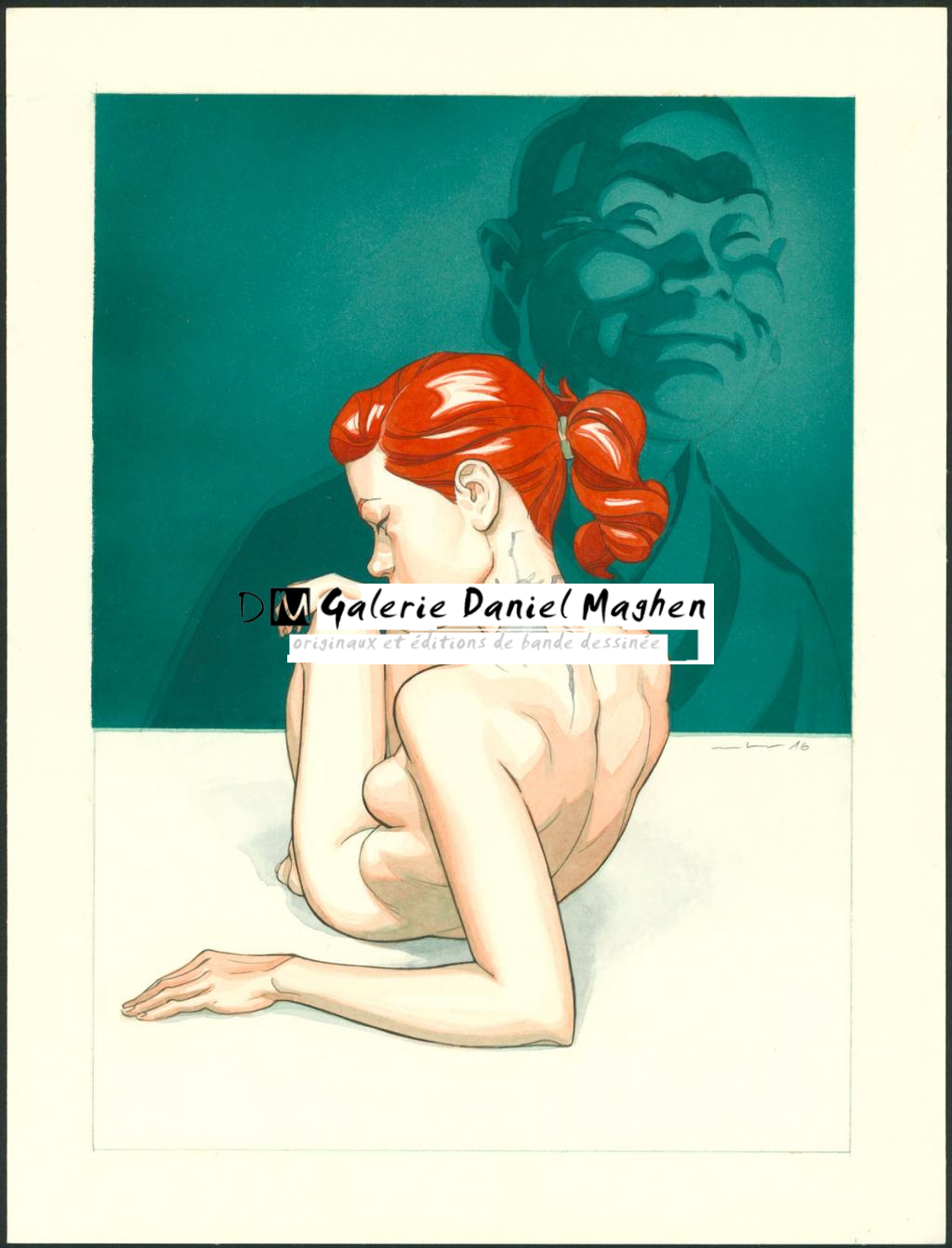 Illustration originale - Marcial Toledano - Encre de Chine et encre de couleur sur papier - 3670