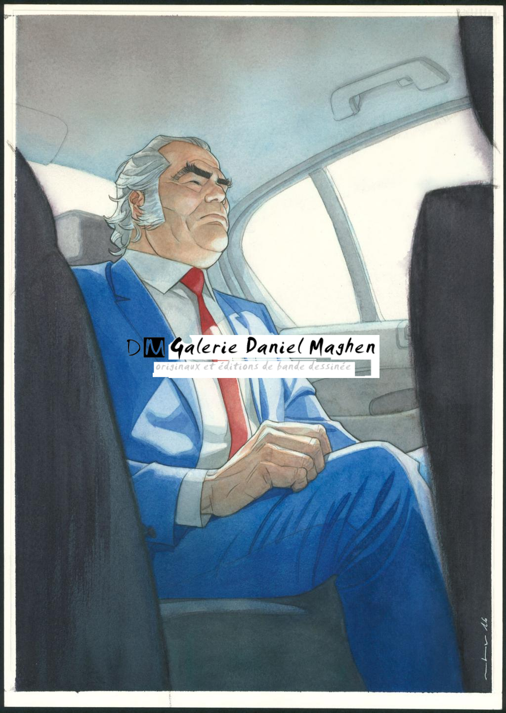 Illustration originale - Marcial Toledano - Encre de Chine et encre de couleur sur papier - 3672