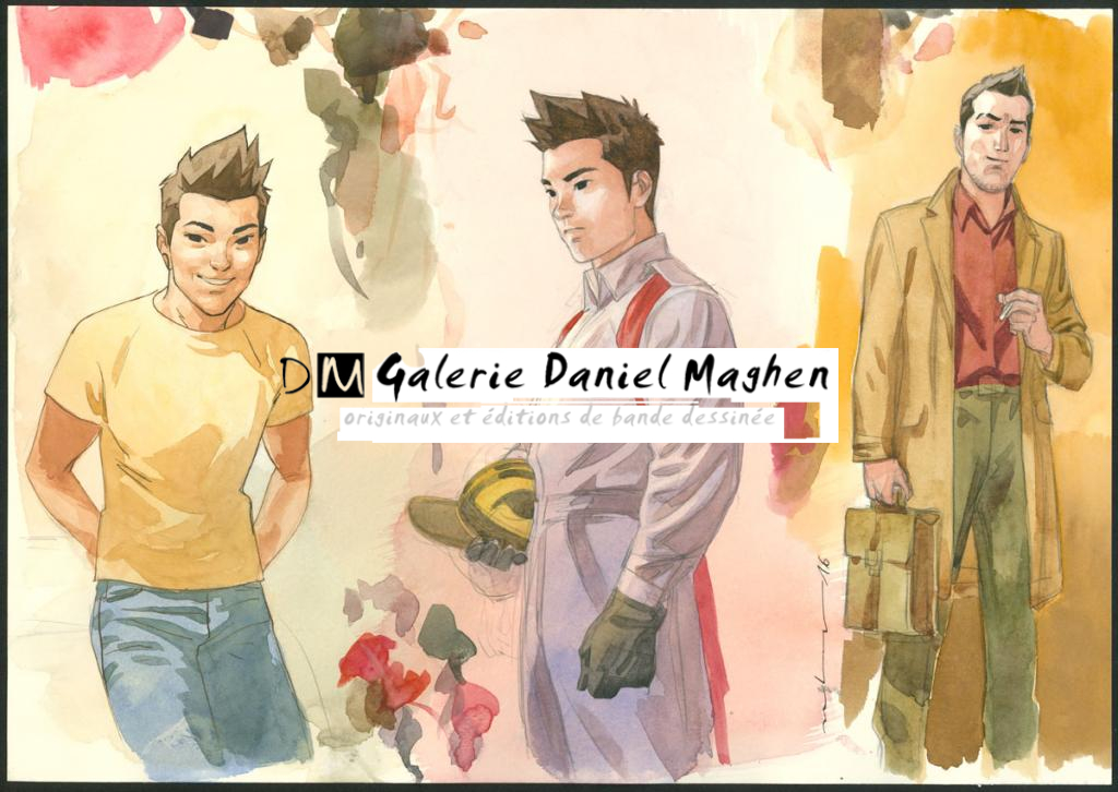 Illustration originale - Marcial Toledano - Encre de Chine et encre de couleur sur papier - 3673