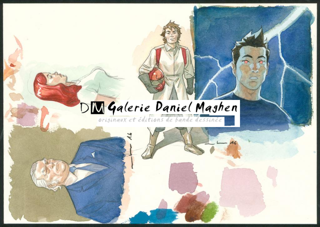 Illustration originale - Marcial Toledano - Encre de Chine et encre de couleur sur papier - 3674