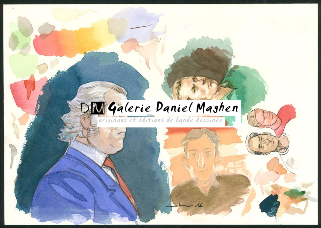 Illustration originale - Marcial Toledano - Encre de Chine et encre de couleur sur papier - 3675