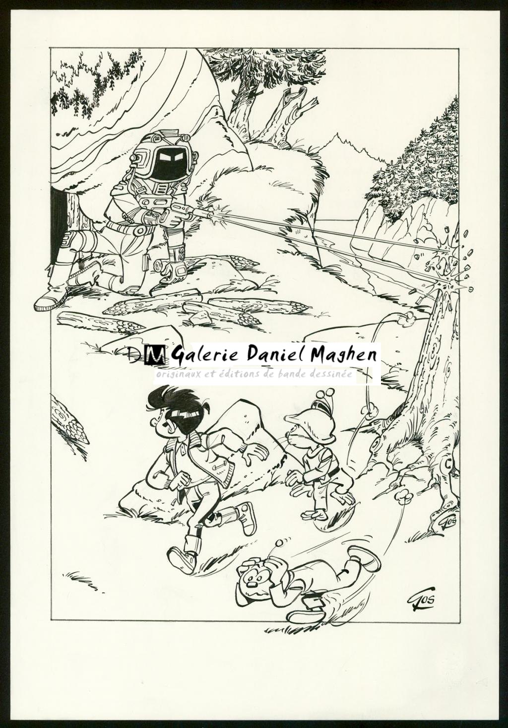 Couverture originale de l'édition de luxe 1/1 sortie en 2016 (tomes 11 et 12) - Roland Gos - Encre de Chine sur papier - 5049