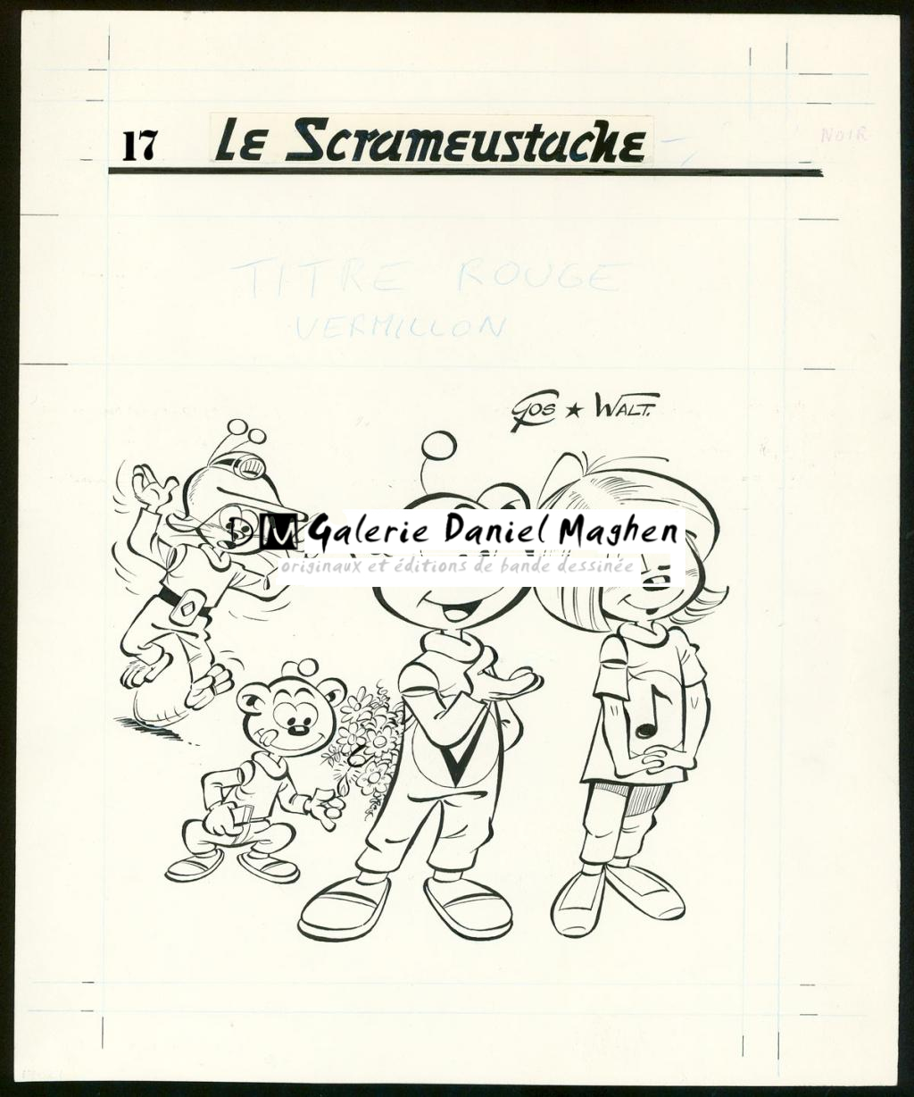 Illustration originale. Signée "Gos et Walt - Gos / Walt - Encre de Chine sur papier - 4511