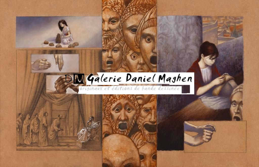 Double-planche originale n°8 et 9 - Régis Penet - Huile et crayon sur bois - 3572