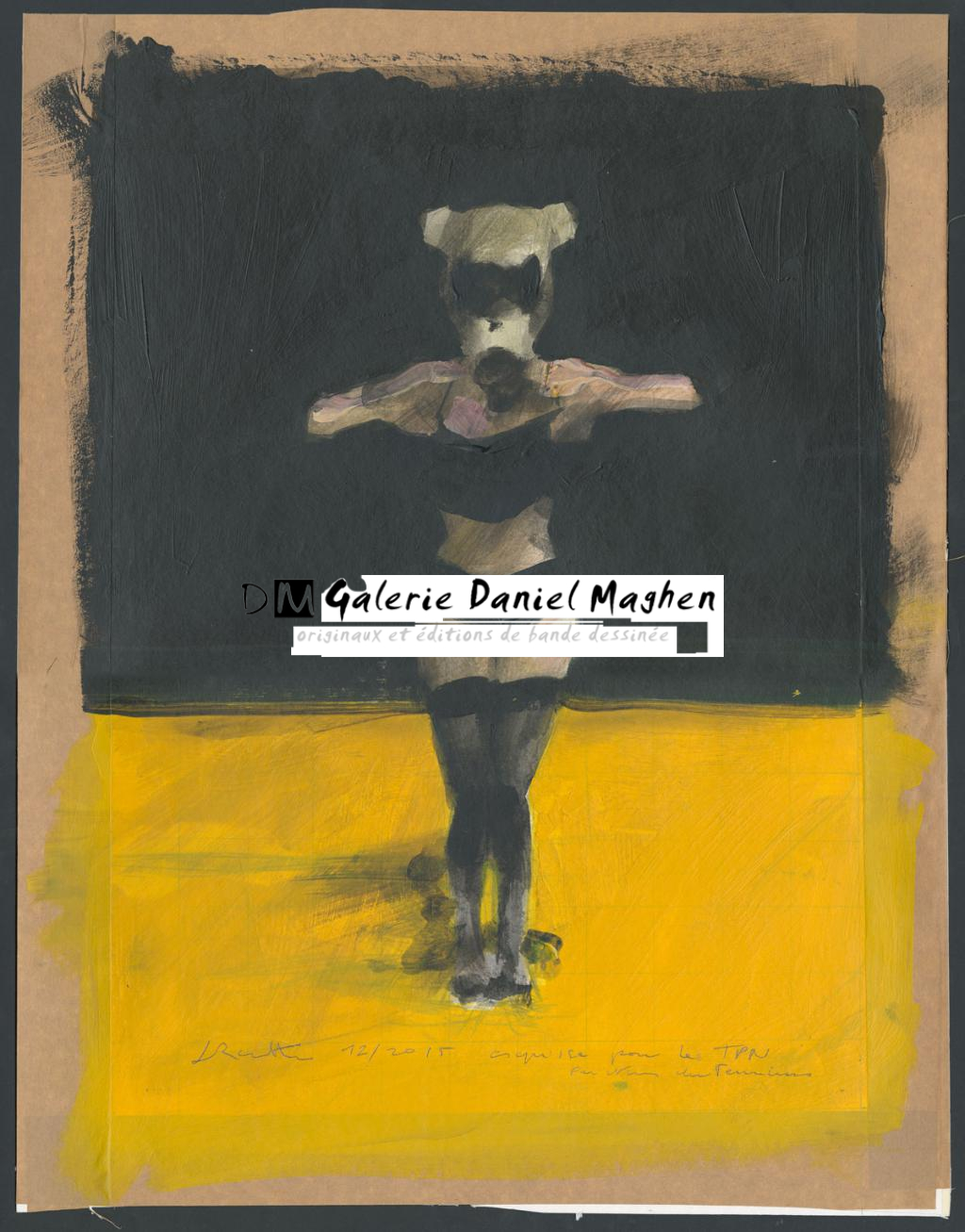 Illustration originale, recherche pour la série de peintures La Vestale en 2016 - Jean-Marc Rochette - Acrylique sur papier - 4464