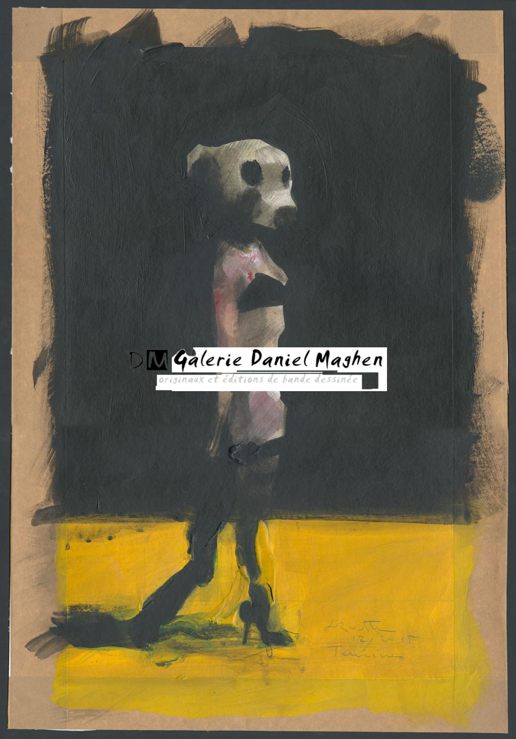 Illustration originale, recherche pour la série de peintures La Vestale en 2016 - Jean-Marc Rochette - Acrylique sur papier - 4463