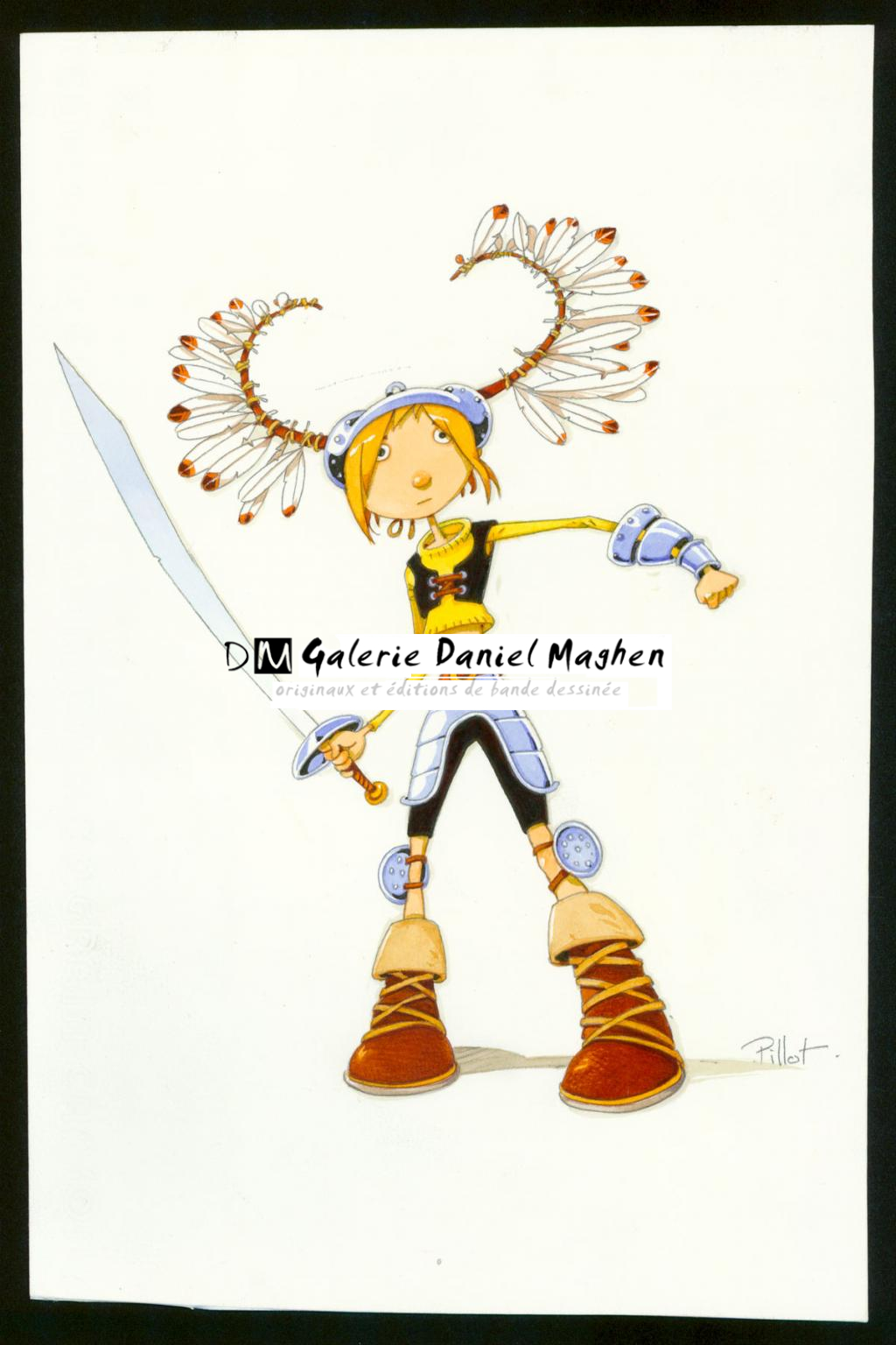 Illustration originale pour un jeu coréen - Frédéric Pillot - Aquarelle et crayon sur papier - 4824