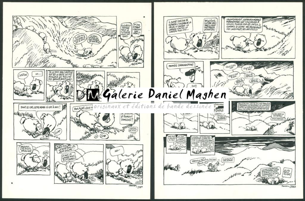 Planches originales pour un gag en deux pages - F'murr - Encre de Chine sur papier - 3712