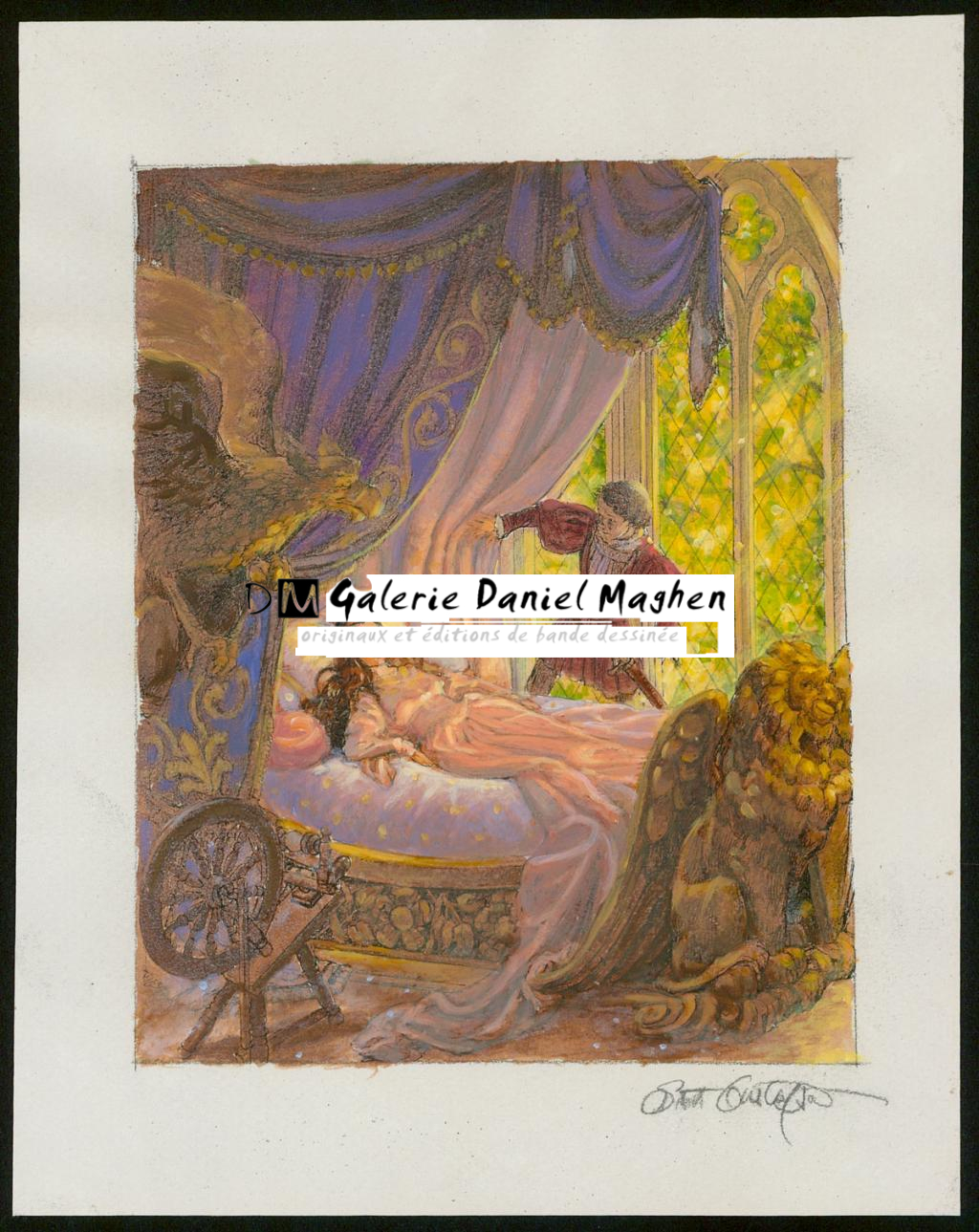 Illustration originale - Sleeping Beauty - Scott Gustafson - Technique mixte - 3881