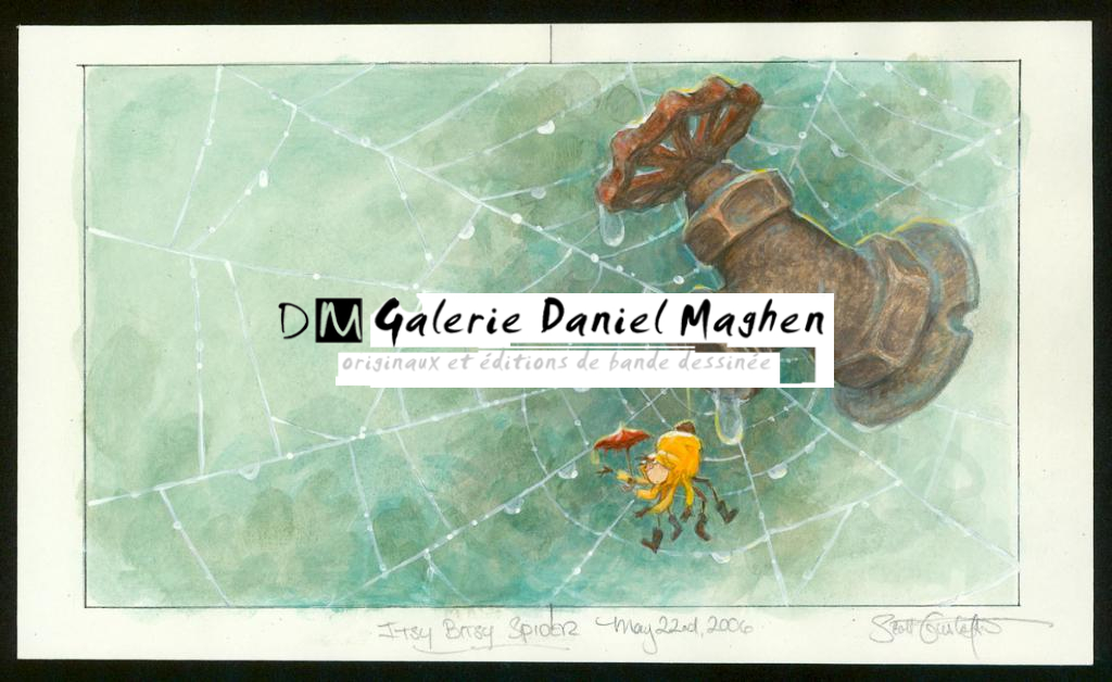 Illustration originale - Itsy Bitsy Spider - Scott Gustafson - Technique mixte - 3880
