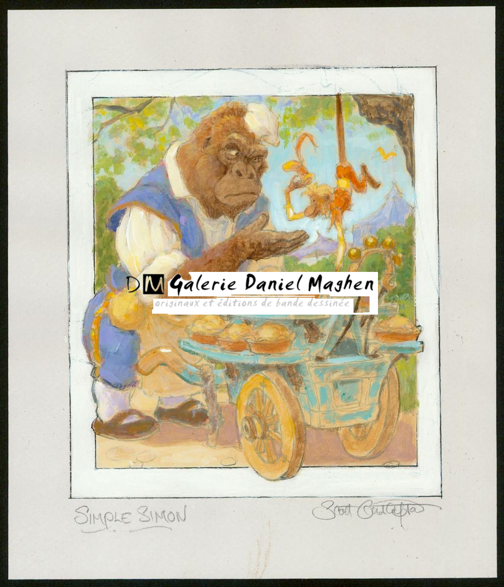 Illustration originale - Simple Simon - Scott Gustafson - Technique mixte - 3877
