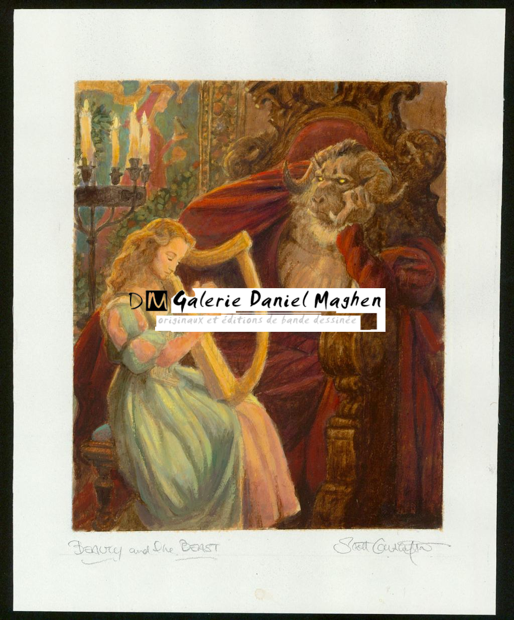 Illustration originale - Beauty and the Beast - Scott Gustafson - Technique mixte - 3874
