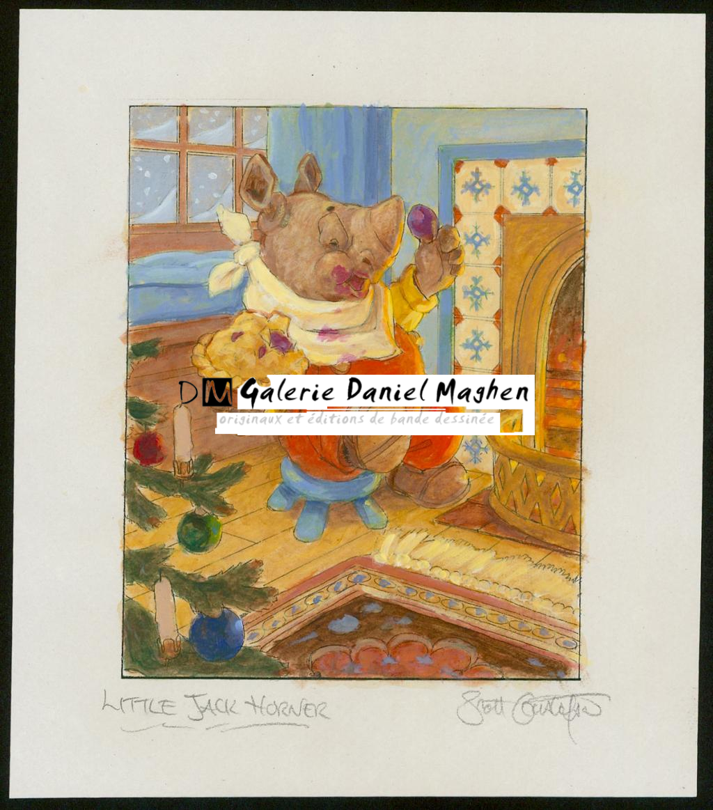 Illustration originale - Little Jack Horner - Scott Gustafson - Technique mixte - 3873