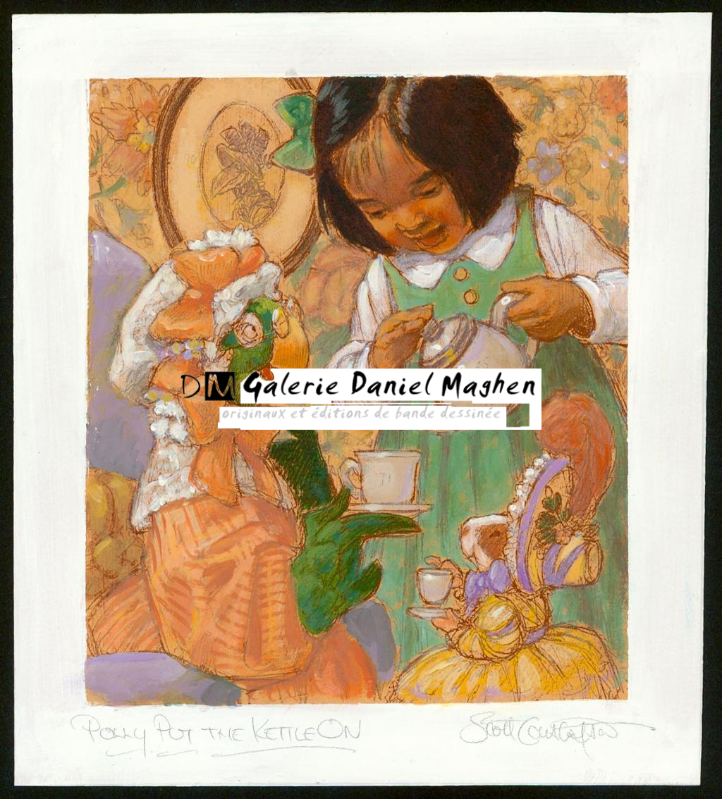 Illustration originale - Polly put the Kettle On - Scott Gustafson - Technique mixte - 3872