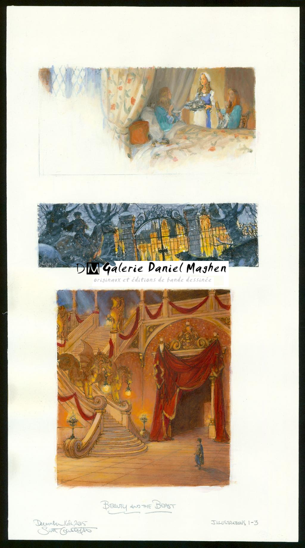Illustration originale - Beauty and the Beast - Color Studies - Scott Gustafson - Technique mixte - 3870