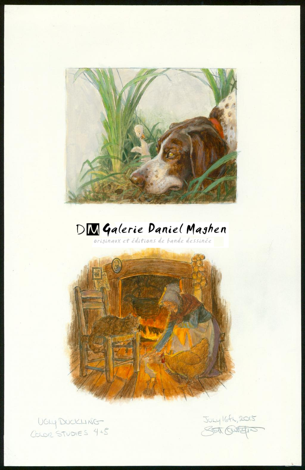 Illustration originale - Ugky Duckling- Color Studies - Scott Gustafson - Technique mixte - 3866