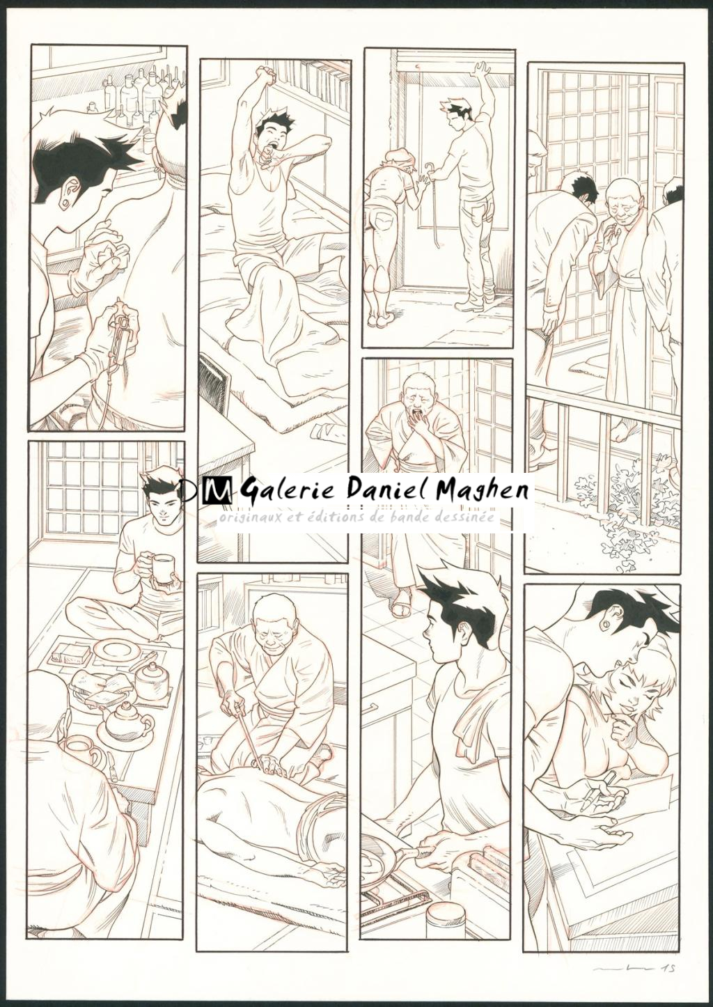 Planche originale - Marcial Toledano - Encre de Chine et crayon rouge sur papier - 3665