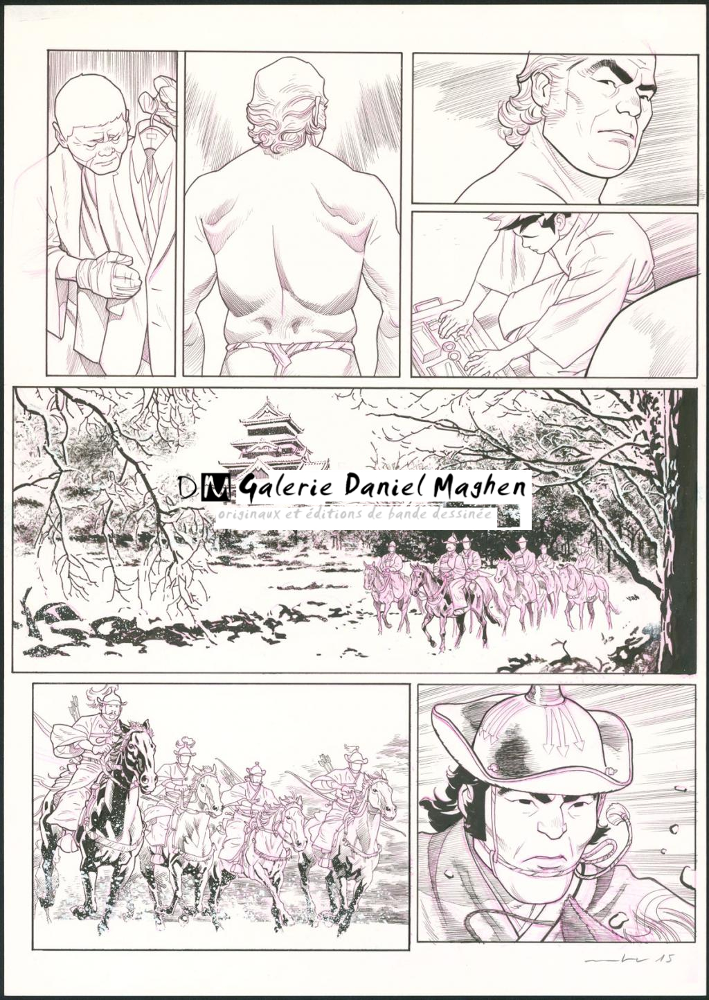 Planche originale - Marcial Toledano - Encre de Chine et crayon rouge sur papier - 3664