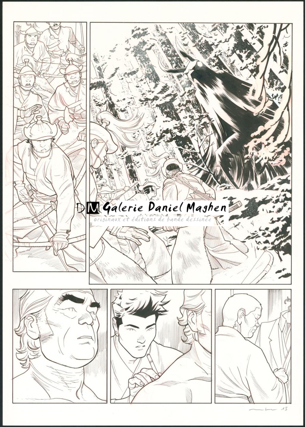 Planche originale - Marcial Toledano - Encre de Chine et crayon rouge sur papier - 3663