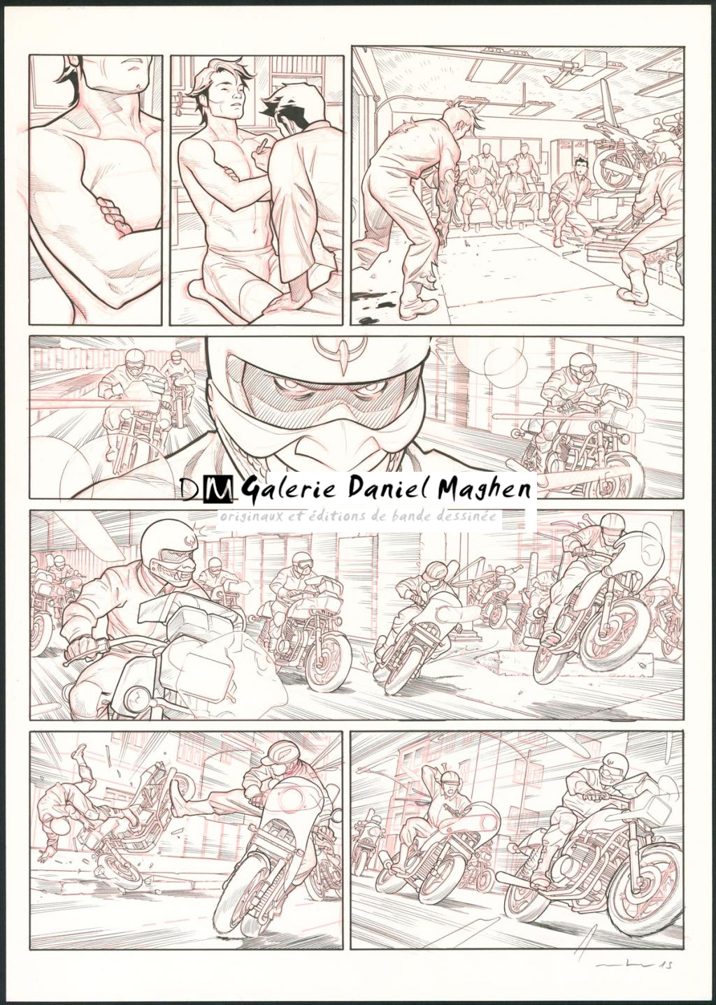 Planche originale - Marcial Toledano - Encre de Chine et crayon rouge sur papier - 3662