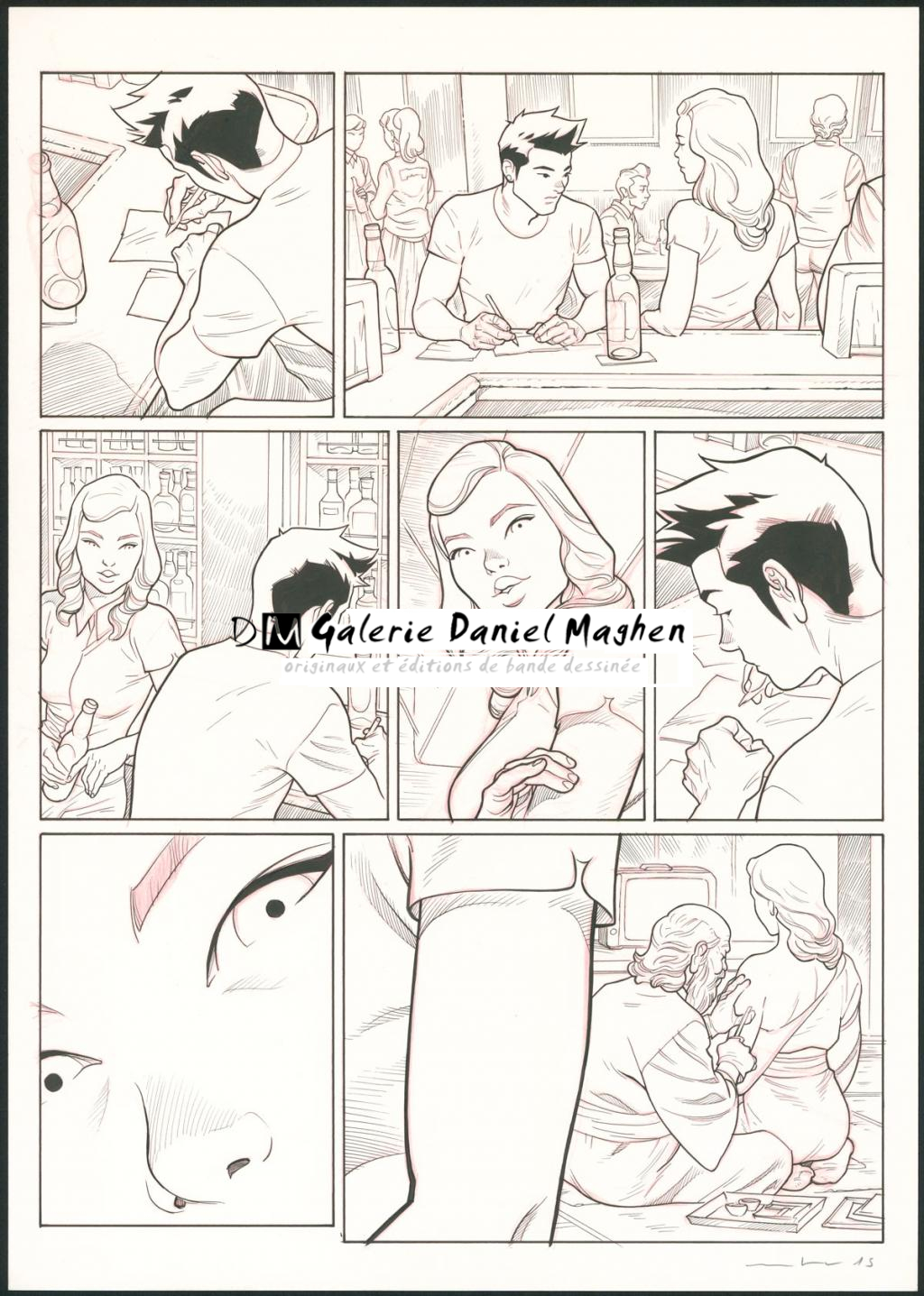 Planche originale - Marcial Toledano - Encre de Chine et crayon rouge sur papier - 3661