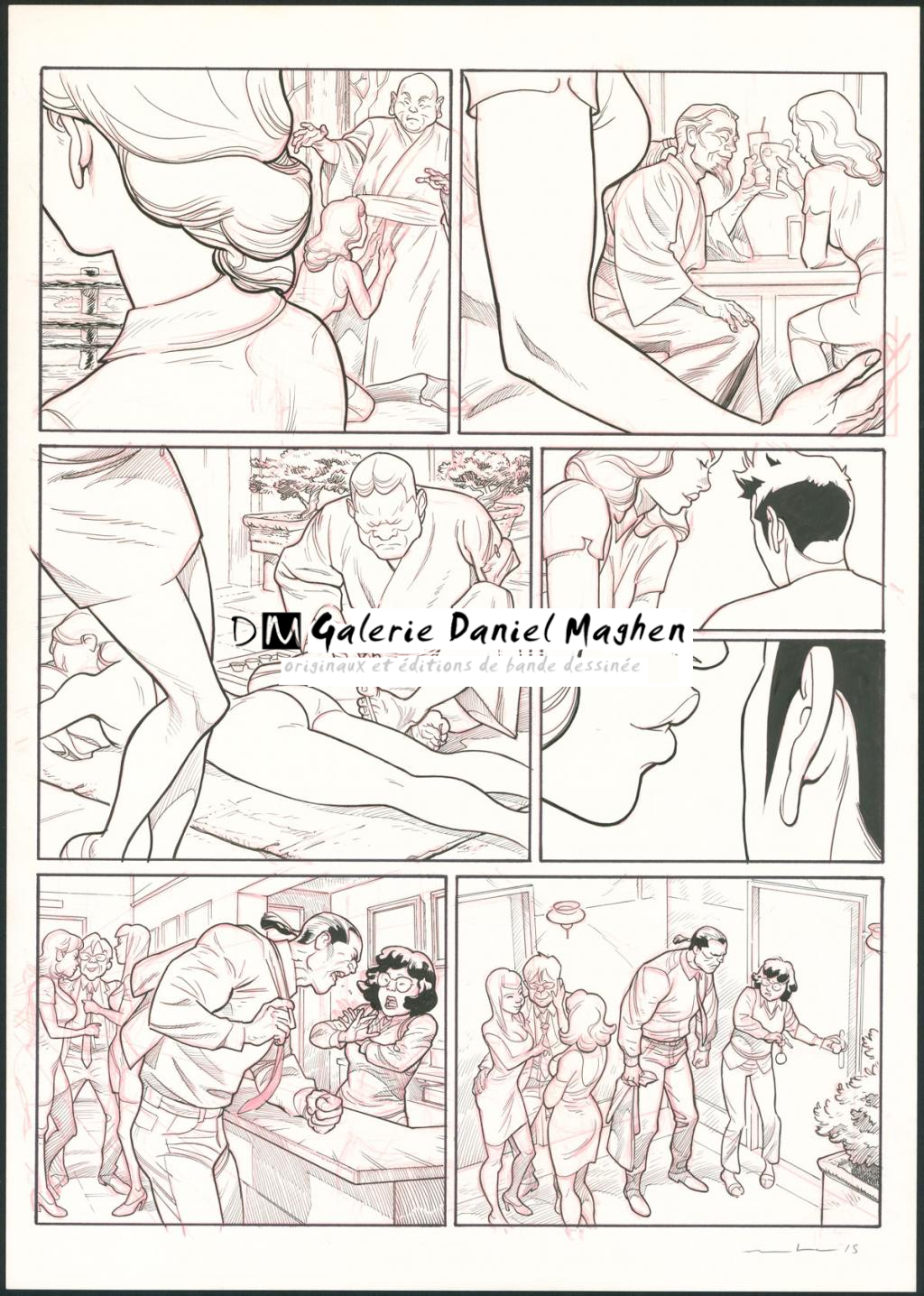 Planche originale - Marcial Toledano - Encre de Chine et crayon rouge sur papier - 3686