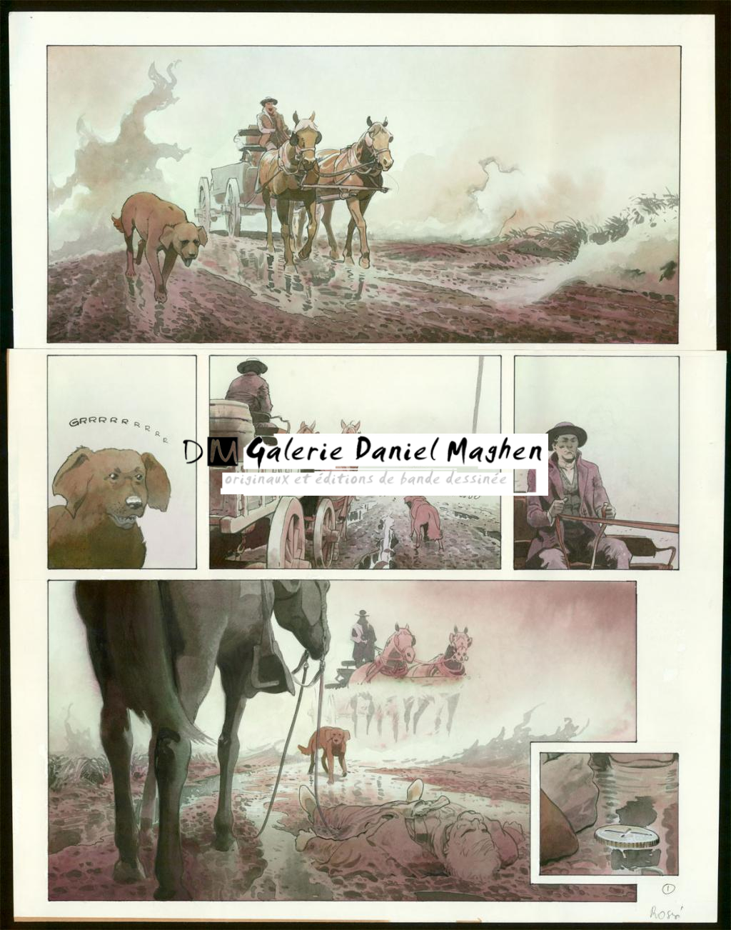 Planche originale n°1 - Christian Rossi - Encre de Chine et encre de couleur sur papier - 3506