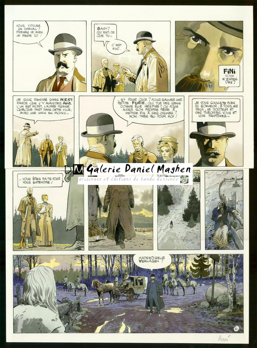 Planche originale n°41 - Christian Rossi - Encre de Chine et encre de couleur sur papier - 3504