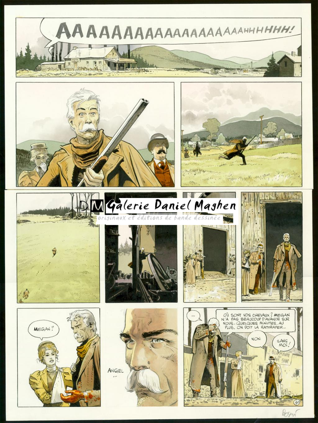 Planche originale n°40 - Christian Rossi - Encre de Chine et encre de couleur sur papier - 3503